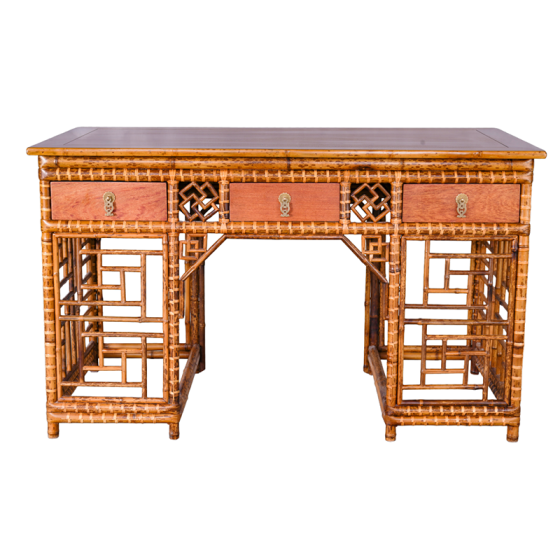 竹4-0竹器湘妃竹斑竹书桌竹桌竹写字台三屉桌唐人居晋作仿古家具艺术家具创意家具民宿家具收藏品