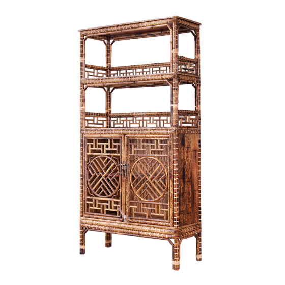 竹6-0-双门柜竹器湘妃竹斑竹书架抽屉亮格置物架唐人居晋作仿古家具艺术家具创意家具民宿家具收藏品
