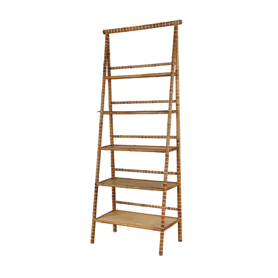 竹7-0-竹器湘妃竹斑竹梯形置物架书架花架唐人居晋作仿古家具艺术家具创意家具民宿家具收藏品