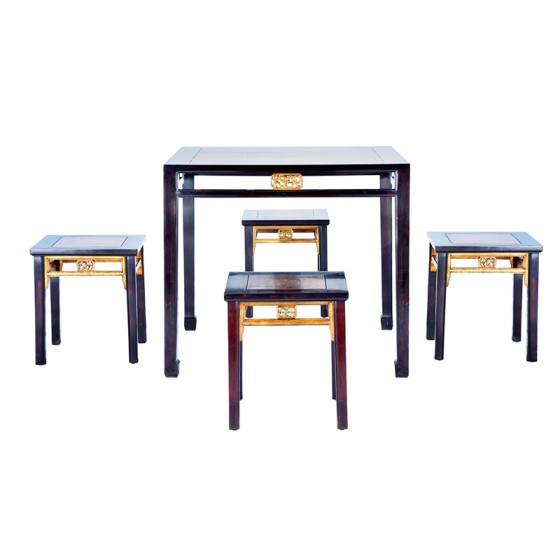 桌1-0卡子花方桌五件套明式家具晋作家具唐人居家具红木家具国家级非遗收藏品艺术品