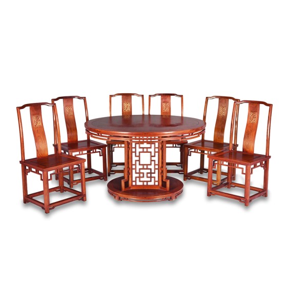 桌3-0喜临门团圆餐桌七件套明式家具晋作家具唐人居家具红木家具国家级非遗收藏品艺术品